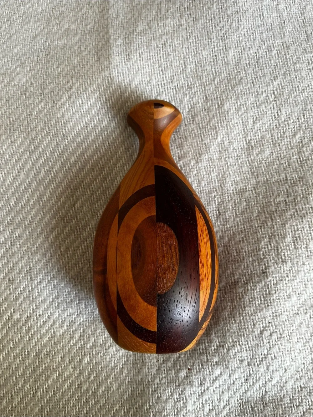 Handcrafted Two-Tone Segmented Hand turned Wooden Vase Mid century modern